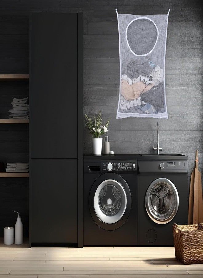 STARFLYER Hanging Laundry Bag for Clothes - Wall Mounted Mesh Laundry Basket with No-Drill Hooks, Large Dirty Clothes Laundry Bag, Space Saving Hamper for Bathroom Bedroom Home Storage.-multi color - Image 4